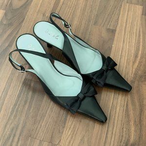 BCBG Paris Slingback Kitten Heels with Bow